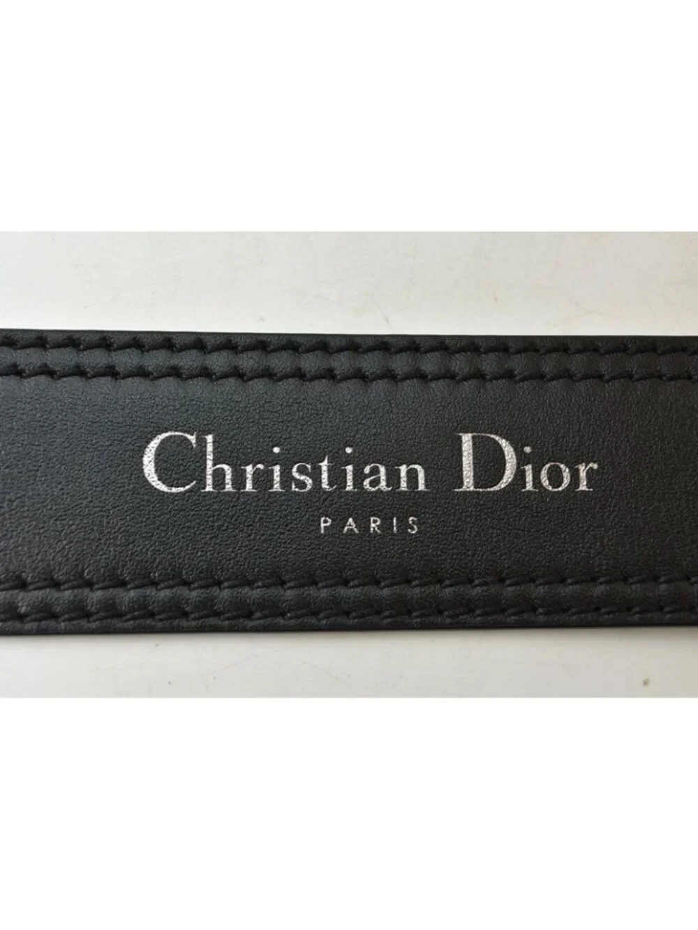 Dior Belt Leather Black Silver Business
